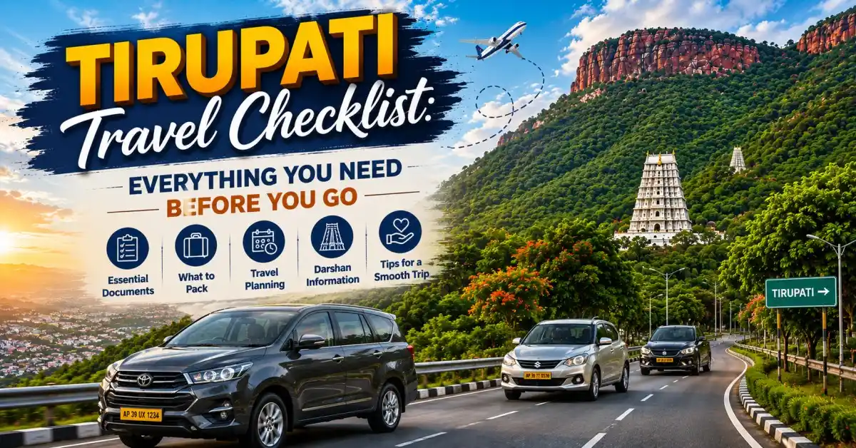 Cars driving on Tirupati ghat road with Tirumala hills